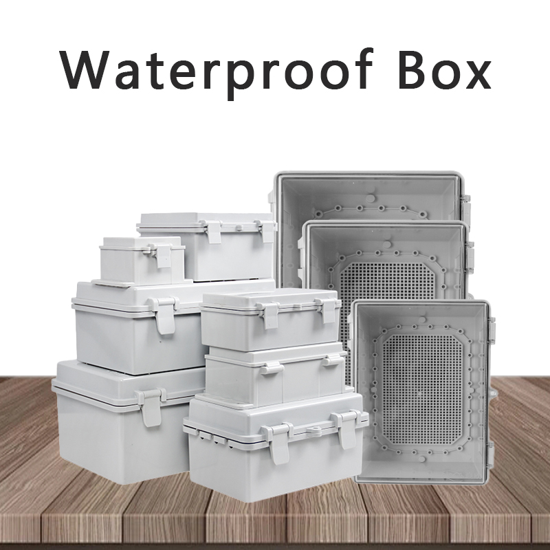 Outdoor Power Junction Box - IP66 مقاوم للماء رمادي/غطاء شفاف الضميمة