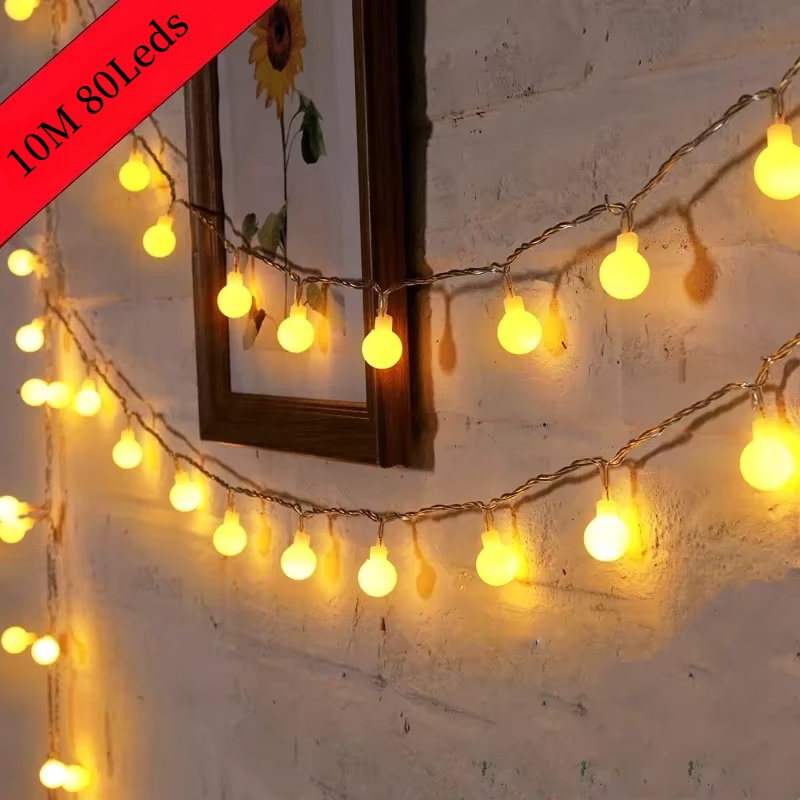Outdoor Power For Christmas Lights - أضواء سلسلة كروية تعمل بالطاقة عبر
