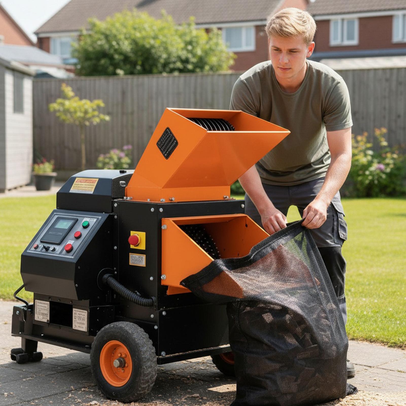 Garden Shredder Chipper - حقيبة تقطيع الخشب وحقيبة حامل شبكي