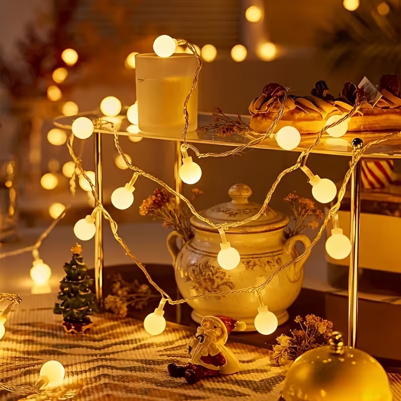 سلسلة أضواء LED كروية بطول 10  - مراجعة Outdoor Power For Christmas Lights وسعره