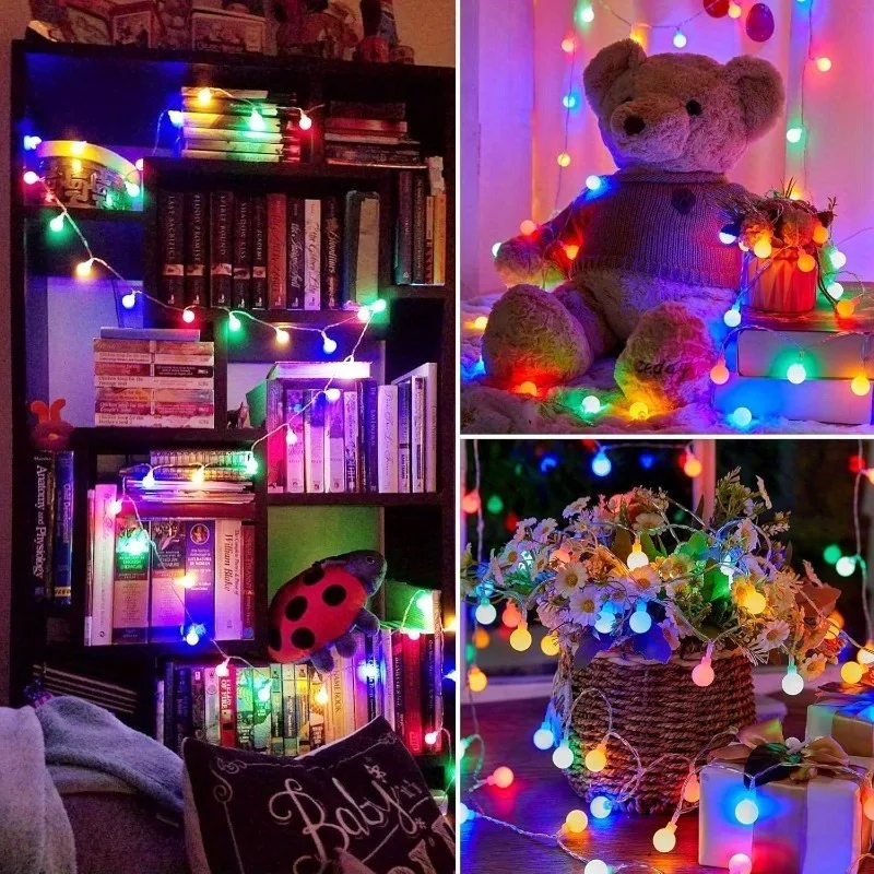 أضواء سلسلة كروية تعمل بالطاقة - مراجعة Outdoor Power For Christmas Lights وسعره