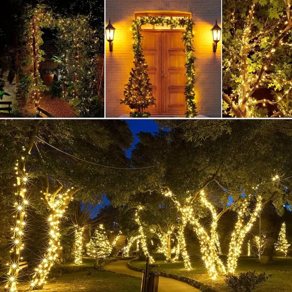 سلسلة أضواء خارجية تعمل بالطاق - مراجعة Outdoor Power For Christmas Lights وسعره