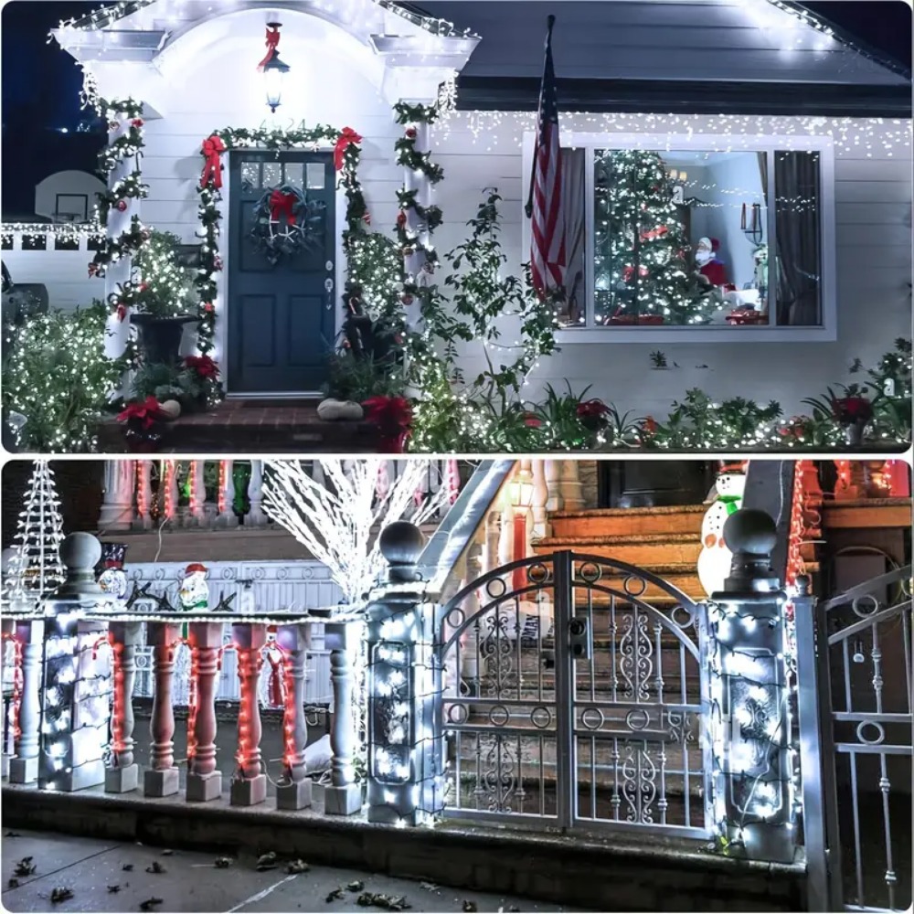 سلسلة أضواء خارجية تعمل بالطاق - مراجعة Outdoor Power For Christmas Lights وسعره
